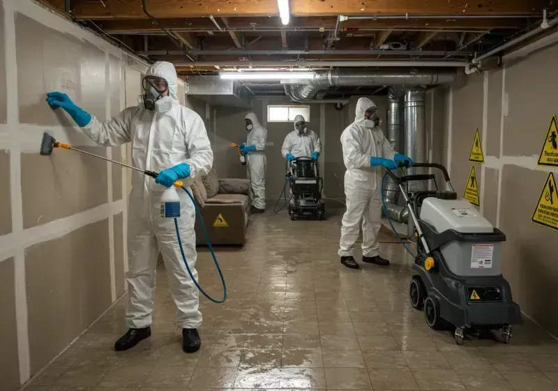 Basement Moisture Removal and Structural Drying process in New Iberia, LA